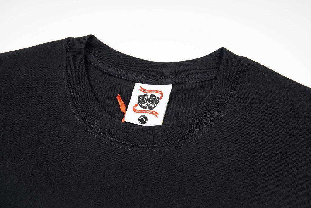 ASAALL Theatrical Mask Graphic T-Shirt — neck_label