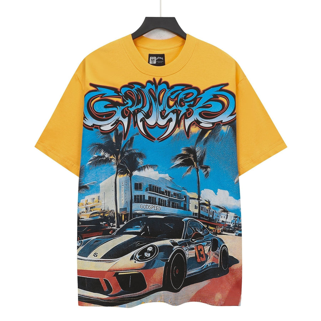 Godspeed Eye Sun Car Palm Graphic T-Shirt — hero